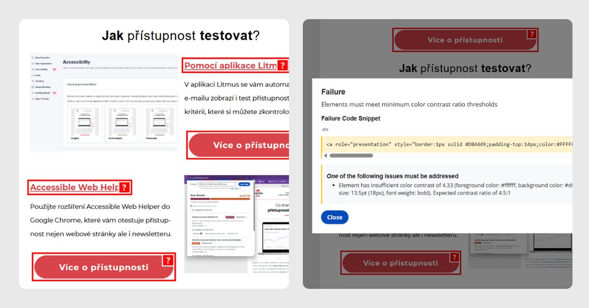 Ukázka kontrastu barev